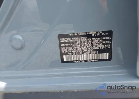 2019 Subaru Crosstrek 2.0I Premium from USA, damaged, VIN JF2GTACC4KH339643